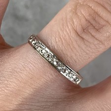 Diamond Pave Band Ring 9ct 375 Yellow Gold - Size N 1/2