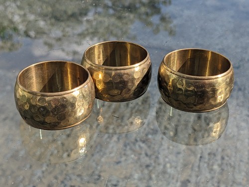 Set three hammered brass - set,
