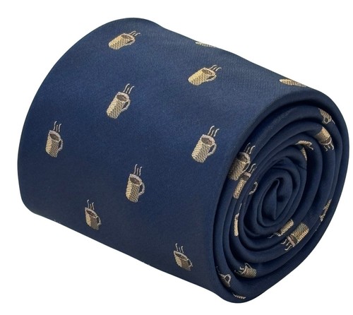 Navy dark blue tie with - blue,