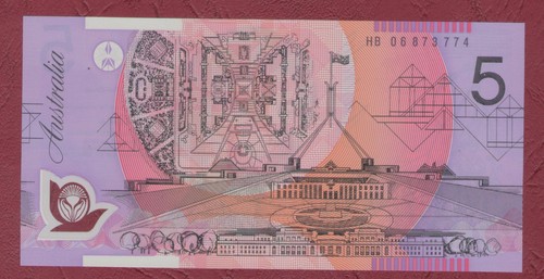 Australian banknote five - $5,