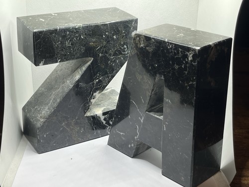 Marble bookends - a-z,