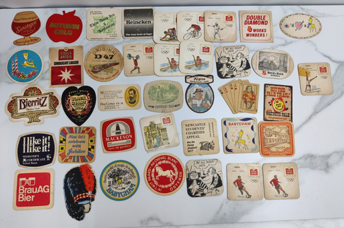 Vintage beer mats coasters - mats,