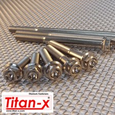M6 Titanium Motorsport Hex Drilled Head Flange Bolt, 10 to 100mm  with 1mm pitch