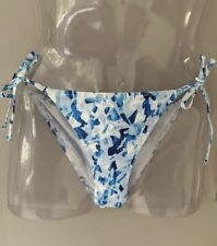 Womens Gideon Oberson Blue Bikini Bottoms - Ties At Sides Size 12 New With Tag