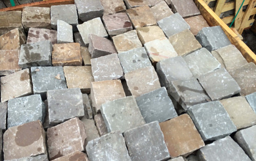 Raj green stone cobbles - raj, /