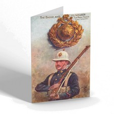 NOTELET - Vintage Military - Royal Marine Light Infantry. Badge and Wearer