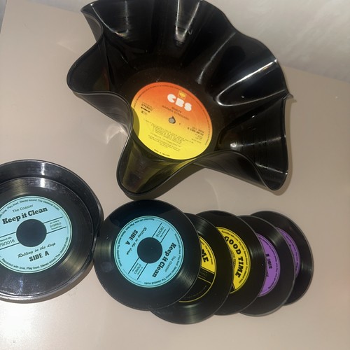 Upcycled vinyl record - upcycled, &