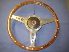 MG NEW 14” FLAT WOODEN STEERING WHEEL POLISHED SPOKES 37 BOS MGB 1970-1976 HOLES