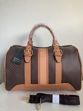 RIVER ISLAND Brown monogram stripe WEEKEND travel bag  pu leather new with tags