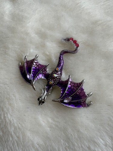 Purple dragon brooch new