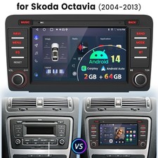 2+64G For Skoda Octavia 2004-2013 Android14 Carplay Radio Stereo Headunit Satnav