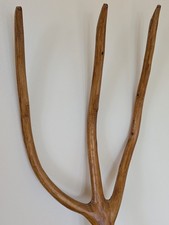 Vintage Hand Carved Wooden Large Hay Fork/Pitch Fork Never Used VGC