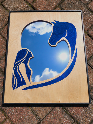 Horse mirror handmade wooden - horse, ,handmade