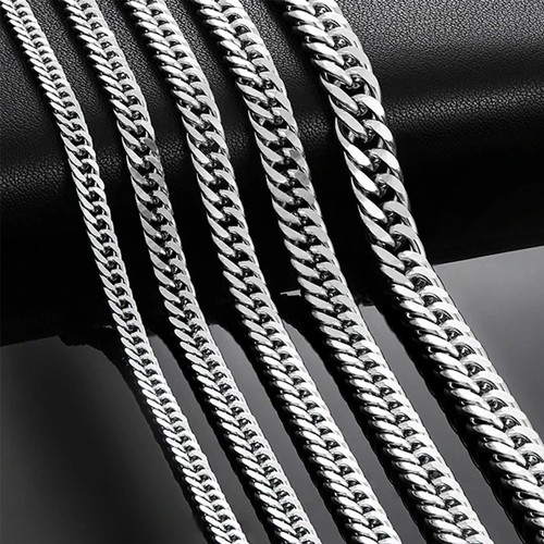 Mens stainless steel cuban - mens,