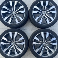 Set 4 Genuine VW Tiguan 20" Suzuka Alloy Wheels & Tyres 255 40 Grey Diamond Cut