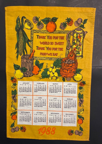 Vtg 1988 kitchen calendar tea - calendar,