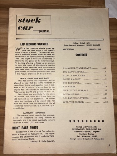 Stock car journal - stock,