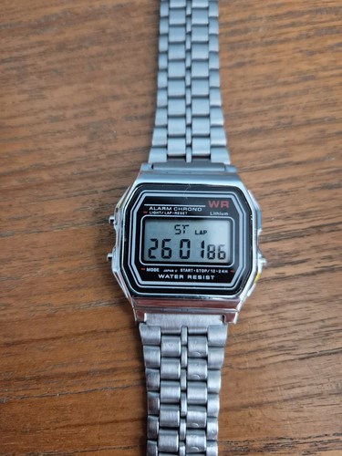 Silver digital led watch - led,