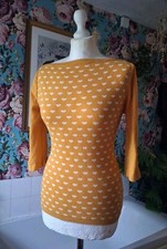 Banned Apparel YELLOW JUMPER TOP Boat Neck Size S Collectif Style 