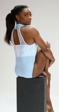 SIMONE BILES GK Elite SOMETHING BLUE WEDDING Leotard Gymnastics USA Bling SZ: CL