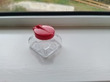 Vintage square glass inkwell - square,