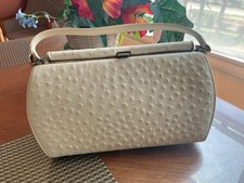 Vtg 1950's Real Ostrich Cream