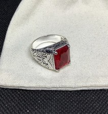 Men's Turkish Red Zircon Ring