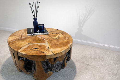 Solid teak root coffee table - teak,