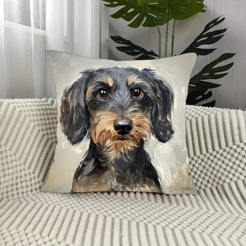 Wire hair dachshund cushion - hair,