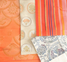 Lot 1 / Japanese Vintage Obi Fabric & Brocade Silk Remnant Craft Upcycling