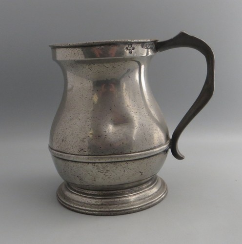 Antique pewter baluster quart - antique,