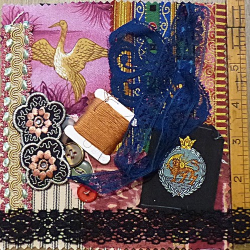 Small mixed fabric scraps - small,