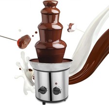 4 Tier Chocolate Fountain Machine, Electric Melting Fountain... 