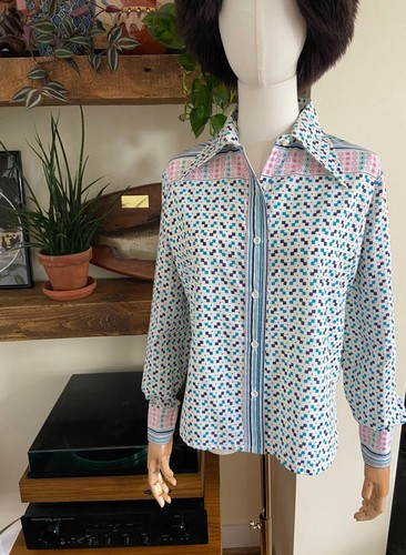 Vintage 1970s geometric print - geometric,