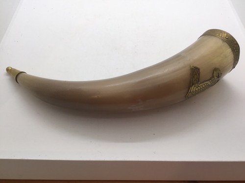 Vintage drinking horn powder - vintage, horn/powder