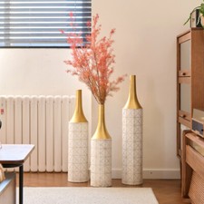 Floor Metal Vases Decorated