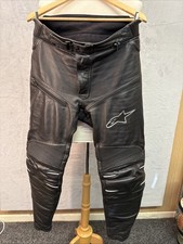 Alpinestars Mens Leather Motorcycle Trousers EU 50 UK 32" Waist Inc Knee Armour 
