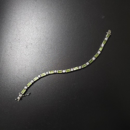 Peridot white topaz tennis - ,