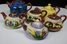 TORQUAY POTTERY: 6 TEAPOTS -