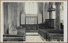 RP Launcells church interior real photo Thorn postcard Cornwall