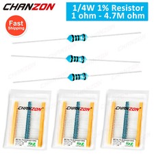 100pcs 1/4W Watt 1% Metal