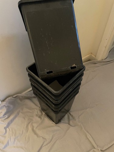 Square black plant - pot, 6l