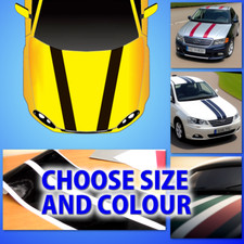 Car Bonnet Vinyl Stripes - universal fit - one pair - choose size and colour
