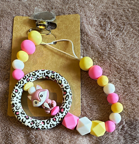 Pink yellow white beaded dummy - pink/yellow/white,