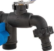 Double Lever 1/2" Valve Outlet Tap Garden Watering Outdoors Brass Threaded New