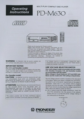 Pioneer m630 6 disc cd - pioneer,