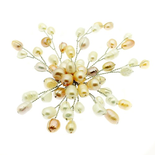 Pearl brooch pin - pearl, spray