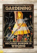 Garden Sign Retro Metal Tin