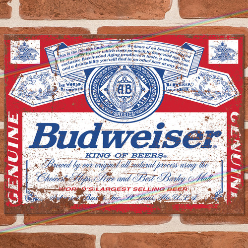 Budweiser metal sign man - budweiser, cave