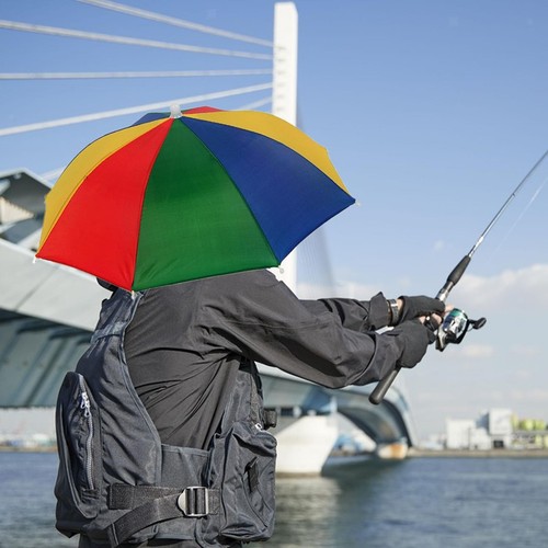 Hands free umbrella hat - hands,
